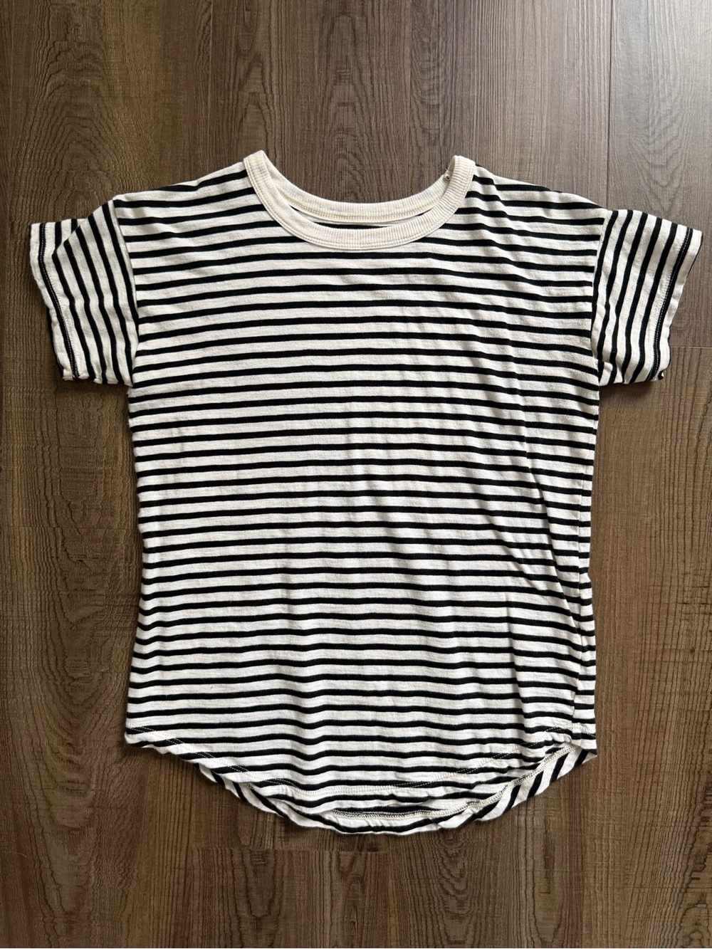 Madewell Black & White Striped Short Sleeve Tee